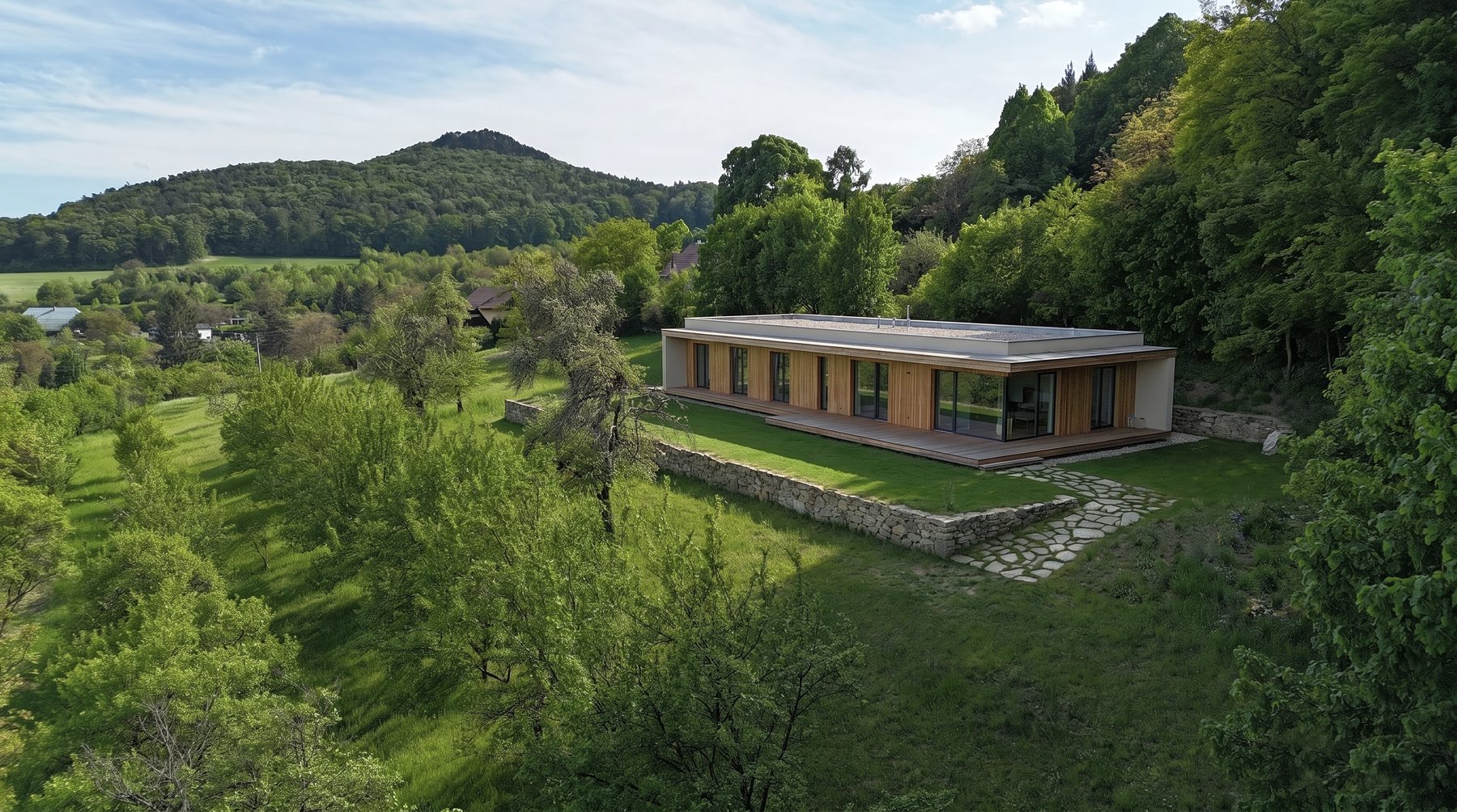 Dizajnový bungalov s plochou strechou